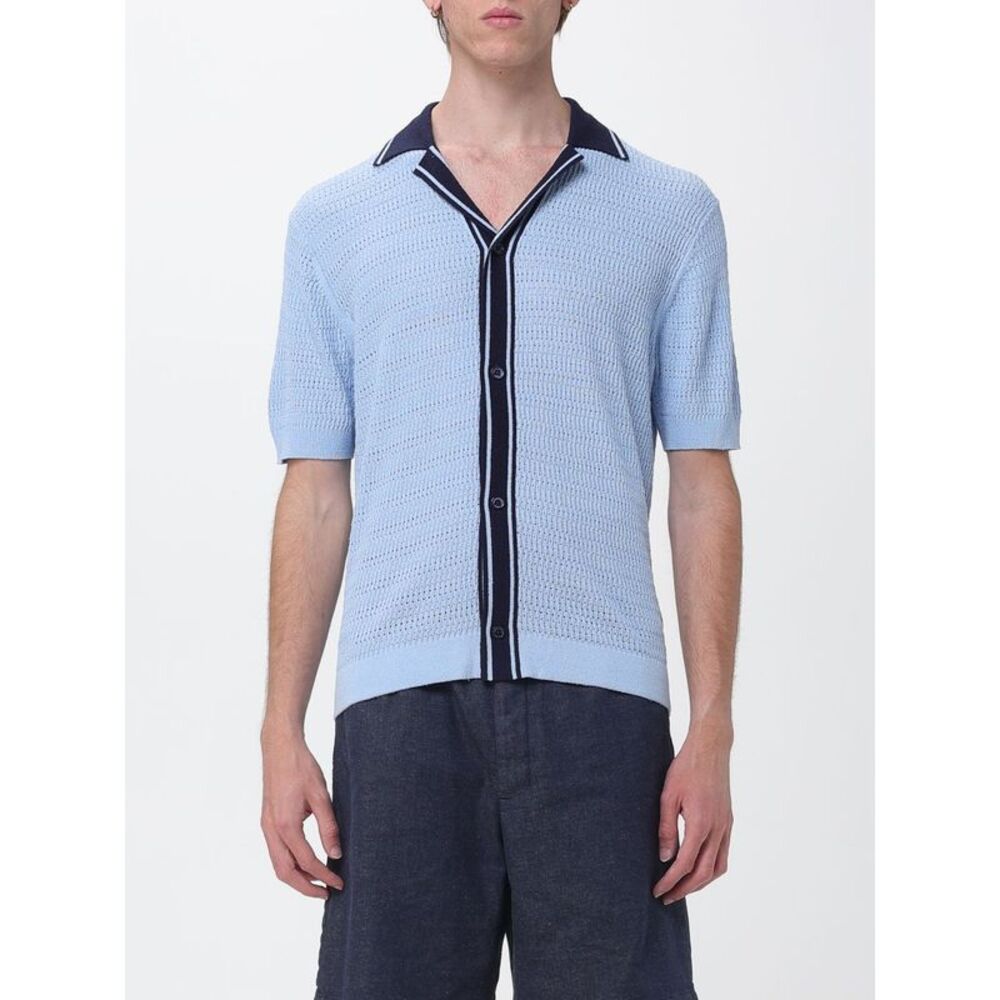 Paolo Pecora Shirt Men Gnawed Blue
